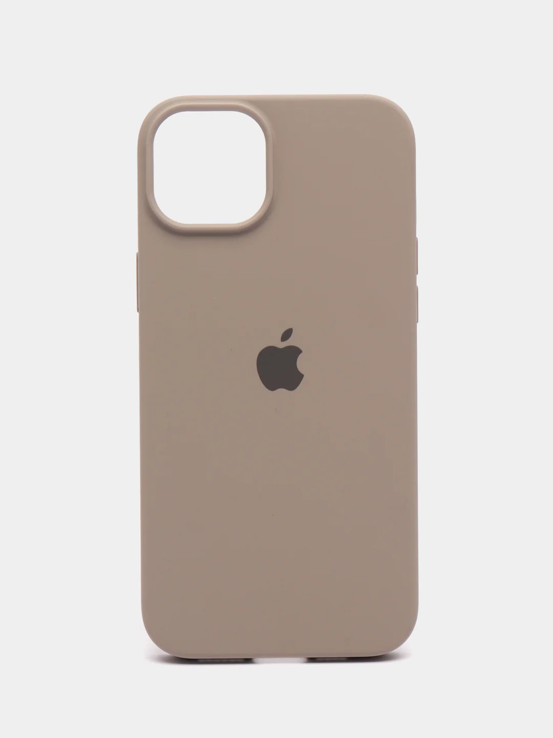 Серый меланж чехол Silicone Case для iPhone 15, 15 Plus, 15 Pro, 15 Pro Max, Ultra с закрытым низом