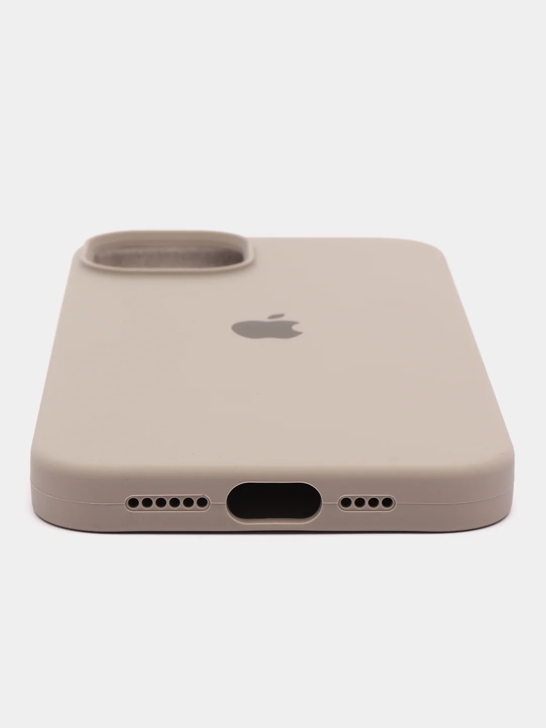 Серый меланж чехол Silicone Case для iPhone 15, 15 Plus, 15 Pro, 15 Pro Max, Ultra с закрытым низом