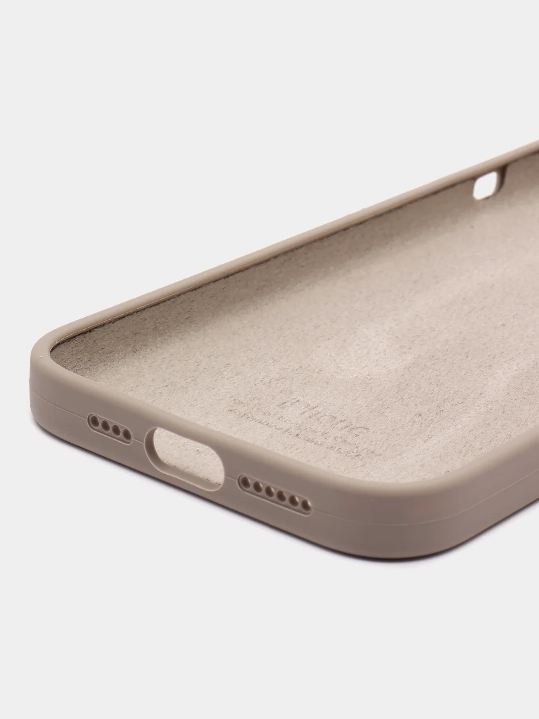 Серый меланж чехол Silicone Case для iPhone 15, 15 Plus, 15 Pro, 15 Pro Max, Ultra с закрытым низом