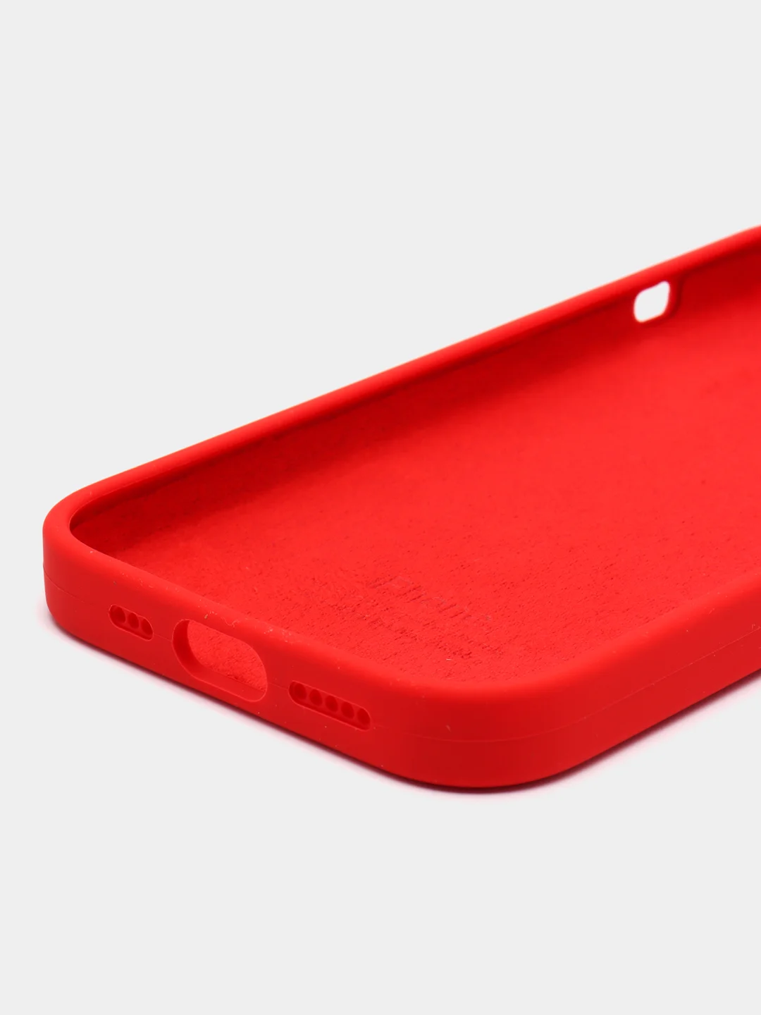 Красный чехол Silicone Case для iPhone 15, 15 Plus, 15 Pro, 15 Pro Max, Ultra с закрытым низом