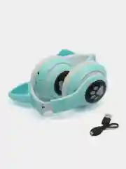 Бирюзовый наушники детские Cat Ear беспроводные, светящиеся, с ушками