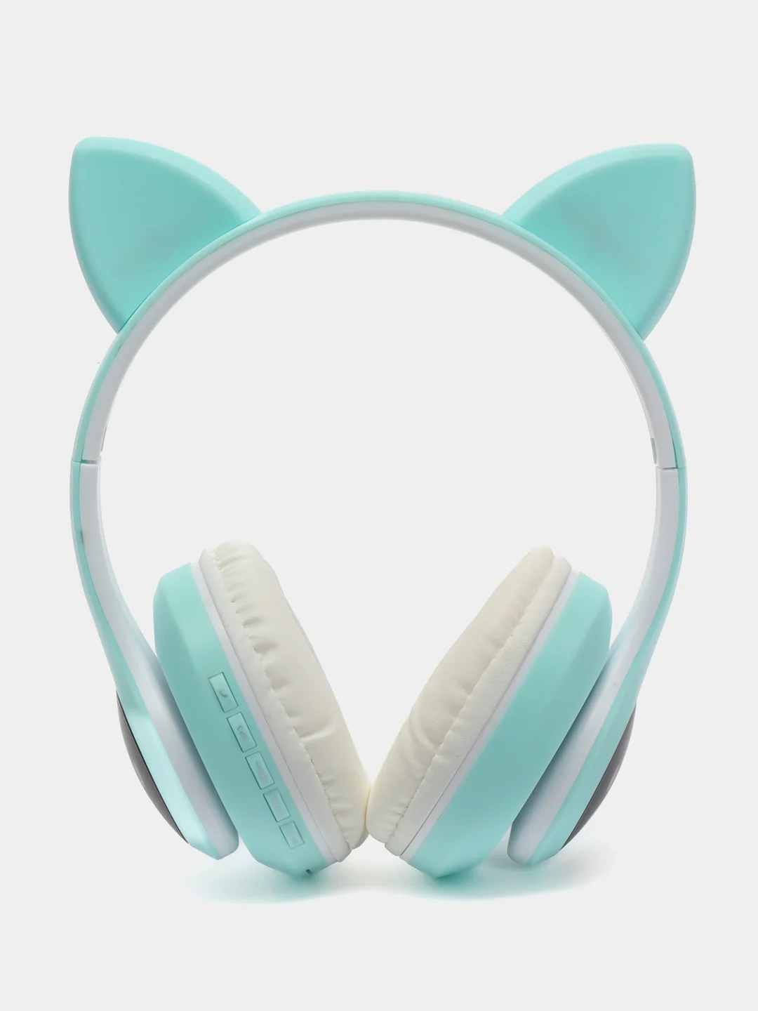 Бирюзовый наушники детские Cat Ear беспроводные, светящиеся, с ушками