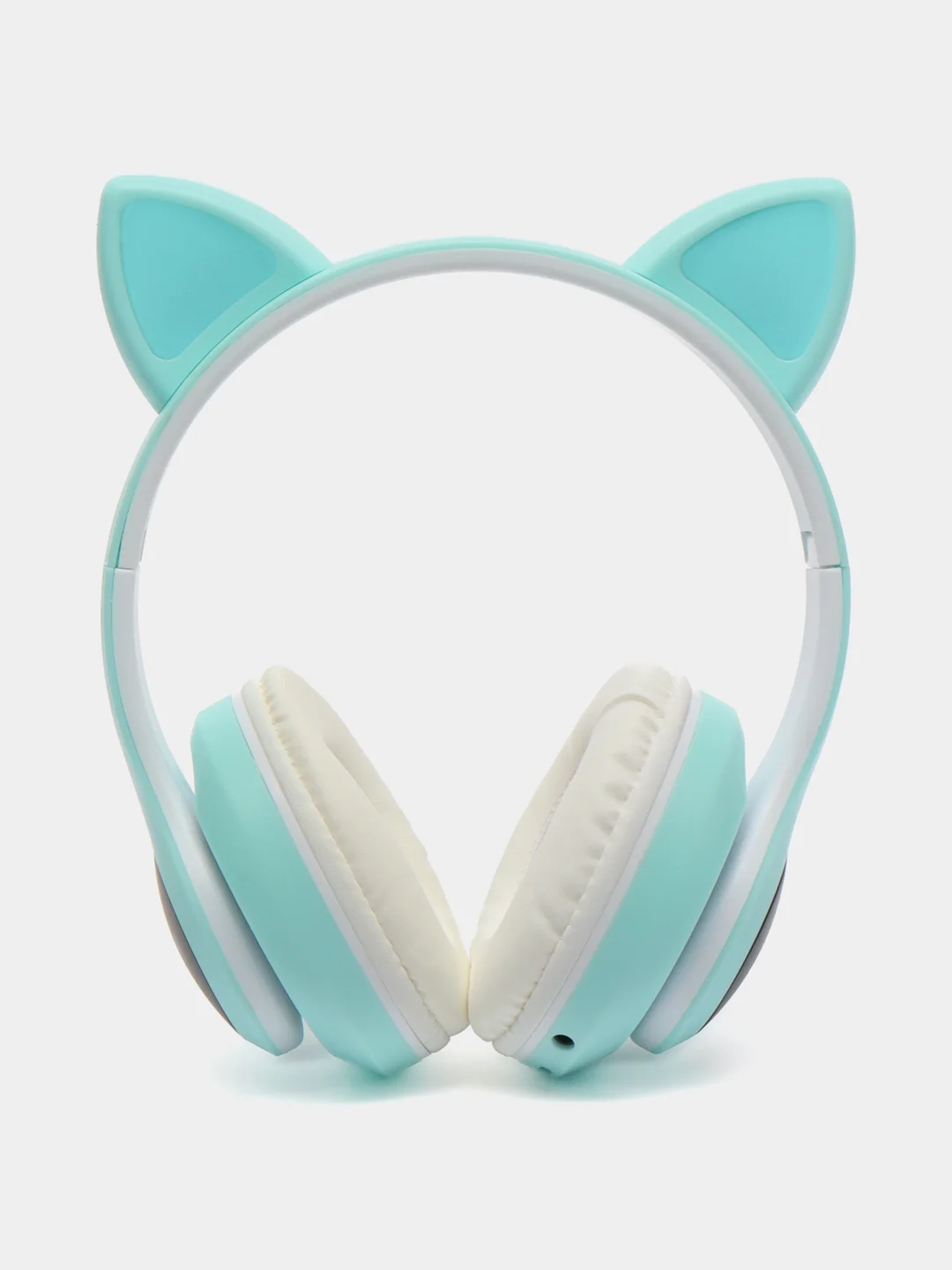 Бирюзовый наушники детские Cat Ear беспроводные, светящиеся, с ушками