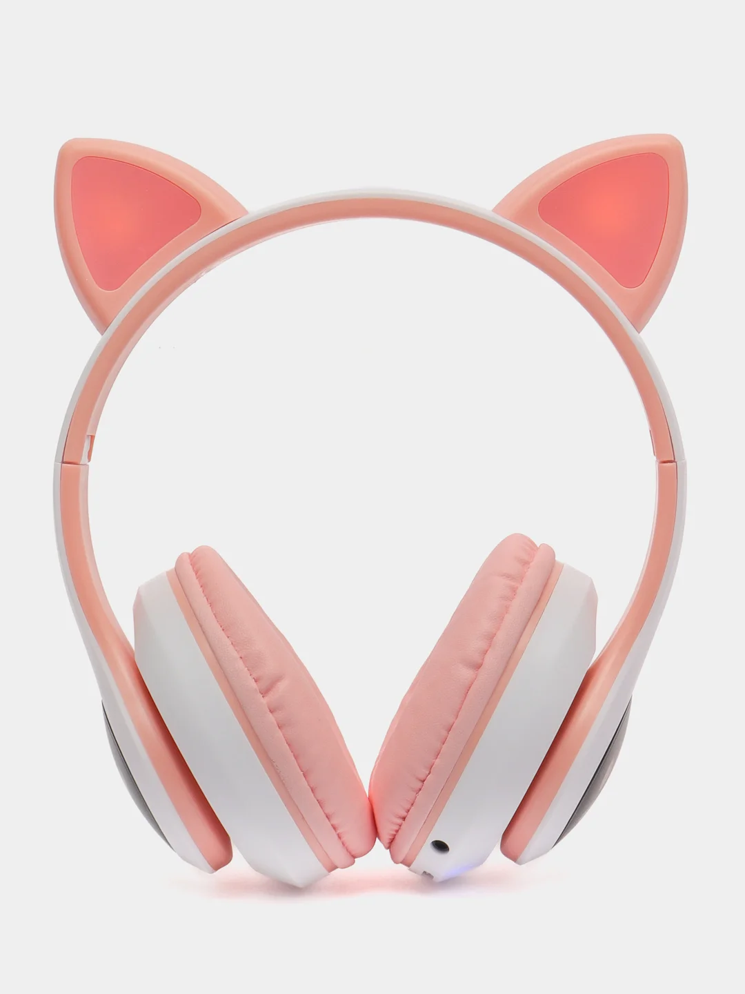 Розовый наушники детские Cat Ear беспроводные, светящиеся, с ушками