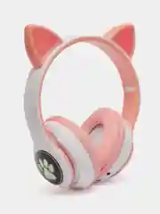Розовый наушники детские Cat Ear беспроводные, светящиеся, с ушками