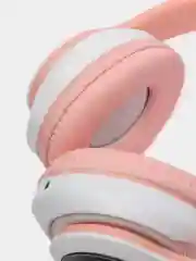 Розовый наушники детские Cat Ear беспроводные, светящиеся, с ушками