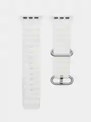Белый браслет ремешок ребристый Ocean Band для Apple Watch X22 pro, X7 Pro, T200 plus, M16, HW22