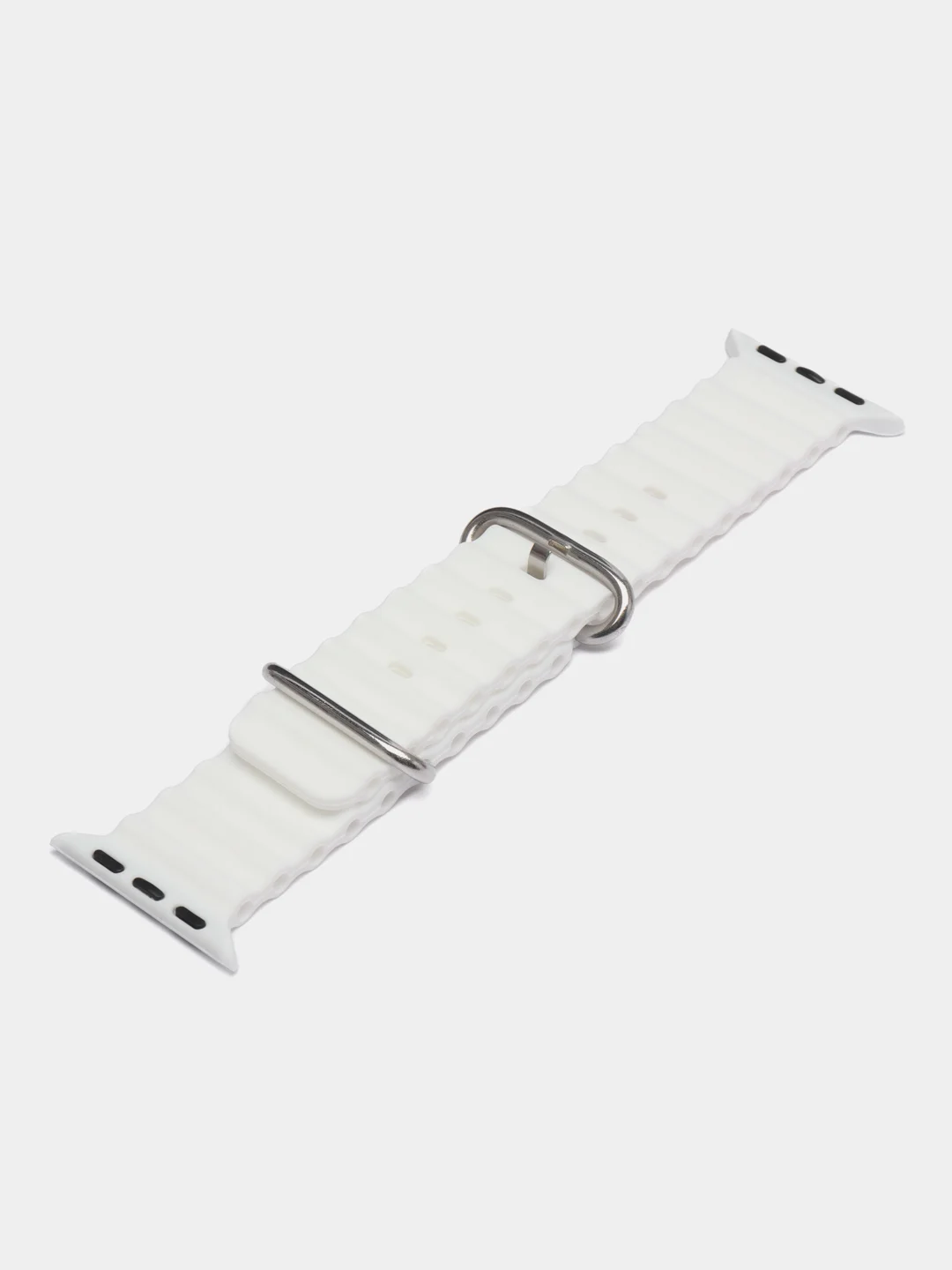 Белый браслет ремешок ребристый Ocean Band для Apple Watch X22 pro, X7 Pro, T200 plus, M16, HW22