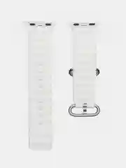 Белый браслет ремешок ребристый Ocean Band для Apple Watch X22 pro, X7 Pro, T200 plus, M16, HW22