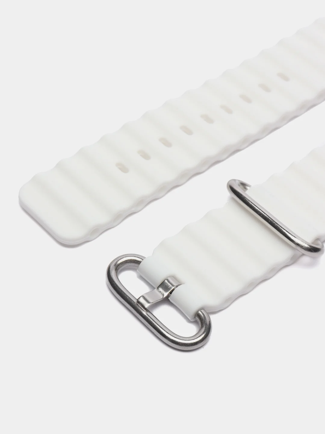 Белый браслет ремешок ребристый Ocean Band для Apple Watch X22 pro, X7 Pro, T200 plus, M16, HW22