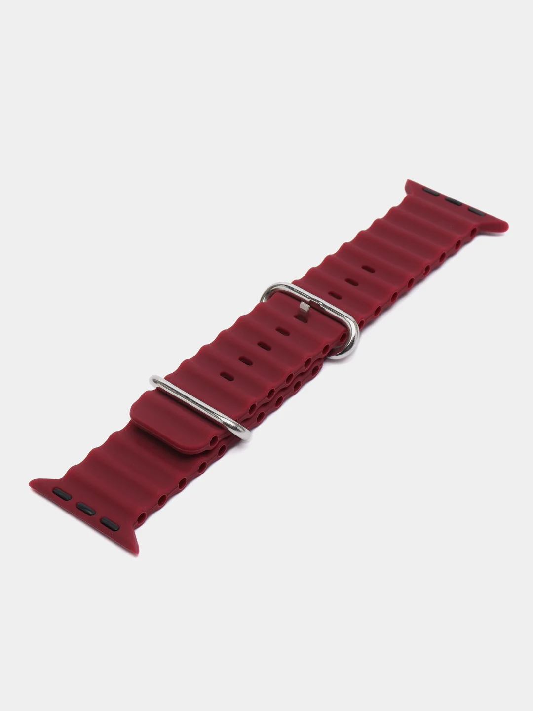 Бордовый браслет ремешок ребристый Ocean Band для Apple Watch X22 pro, X7 Pro, T200 plus, M16, HW22