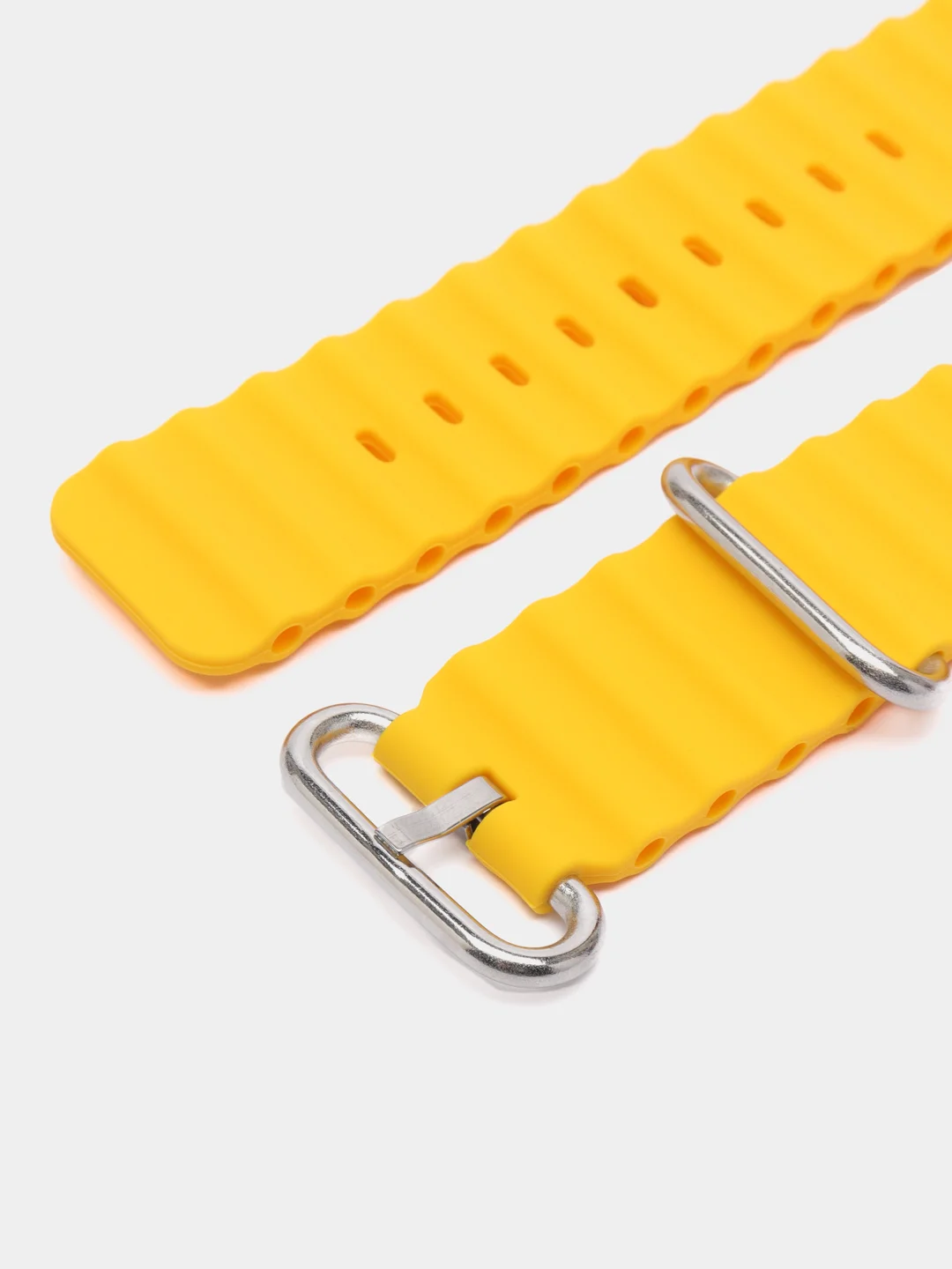 Желтый браслет ремешок ребристый Ocean Band для Apple Watch X22 pro, X7 Pro, T200 plus, M16, HW22