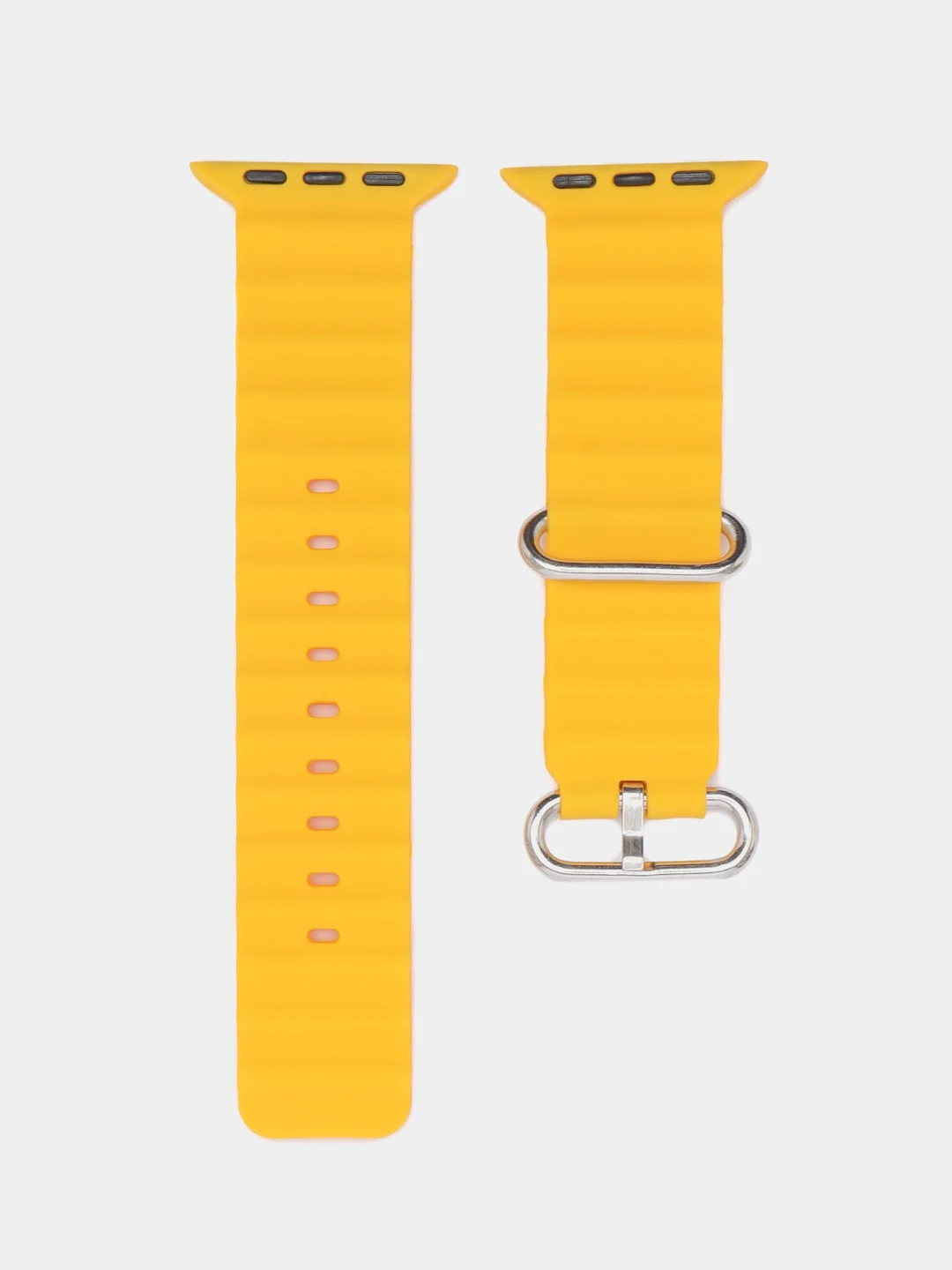 Желтый браслет ремешок ребристый Ocean Band для Apple Watch X22 pro, X7 Pro, T200 plus, M16, HW22