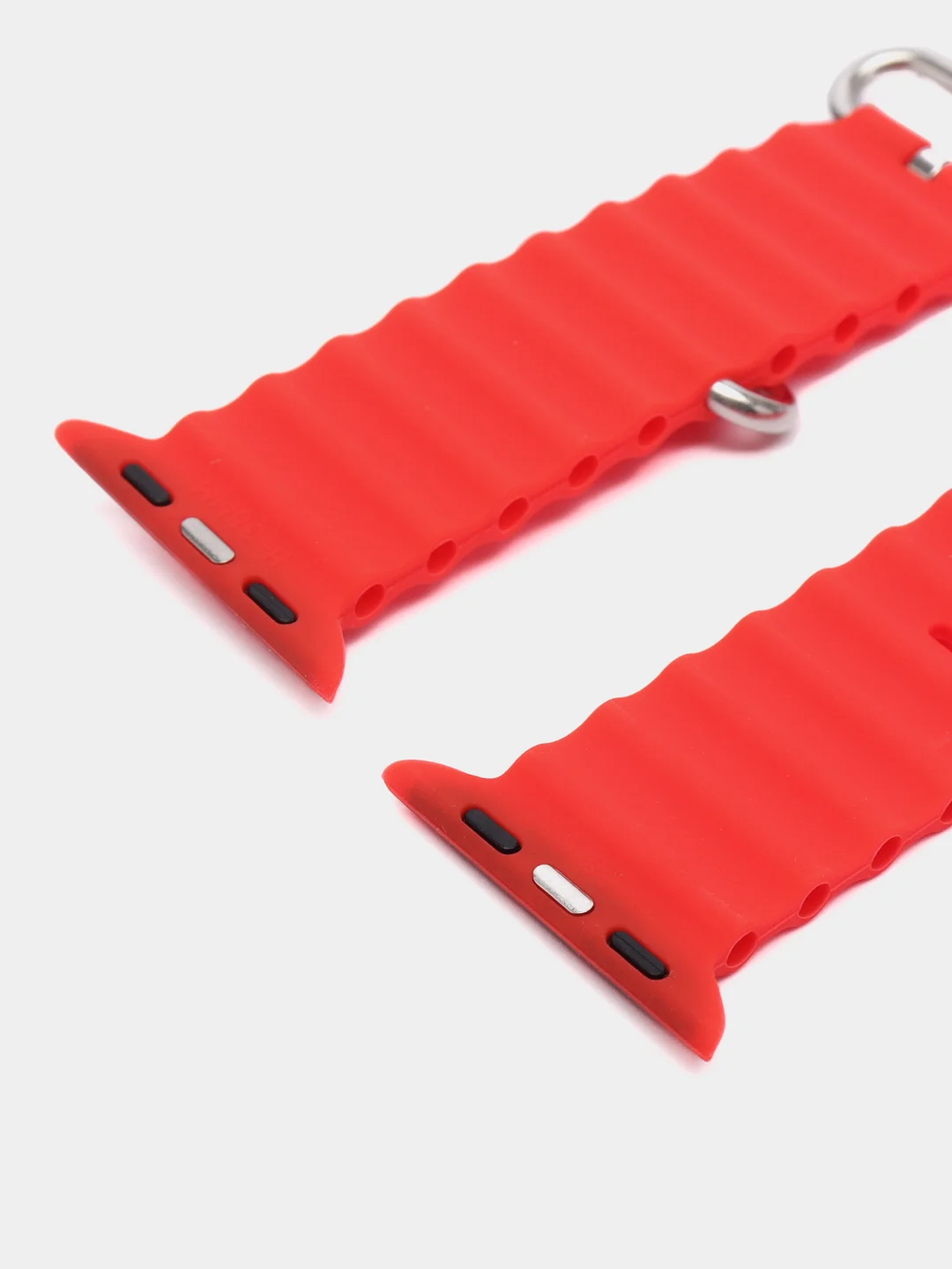 Красный браслет ремешок ребристый Ocean Band для Apple Watch X22 pro, X7 Pro, T200 plus, M16, HW22