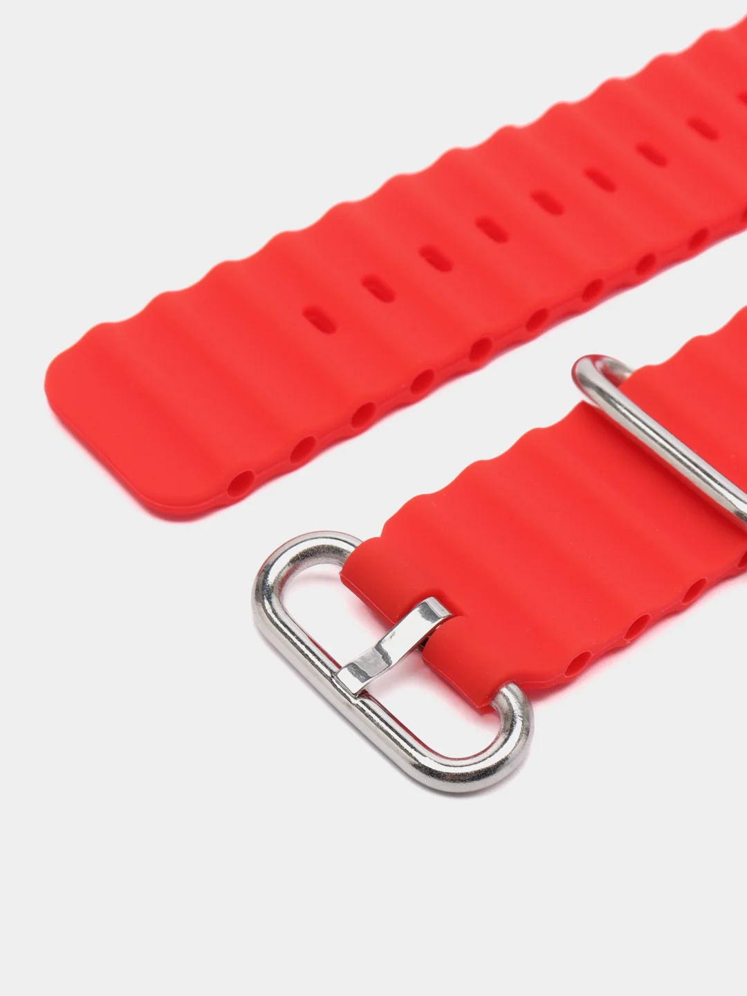 Красный браслет ремешок ребристый Ocean Band для Apple Watch X22 pro, X7 Pro, T200 plus, M16, HW22
