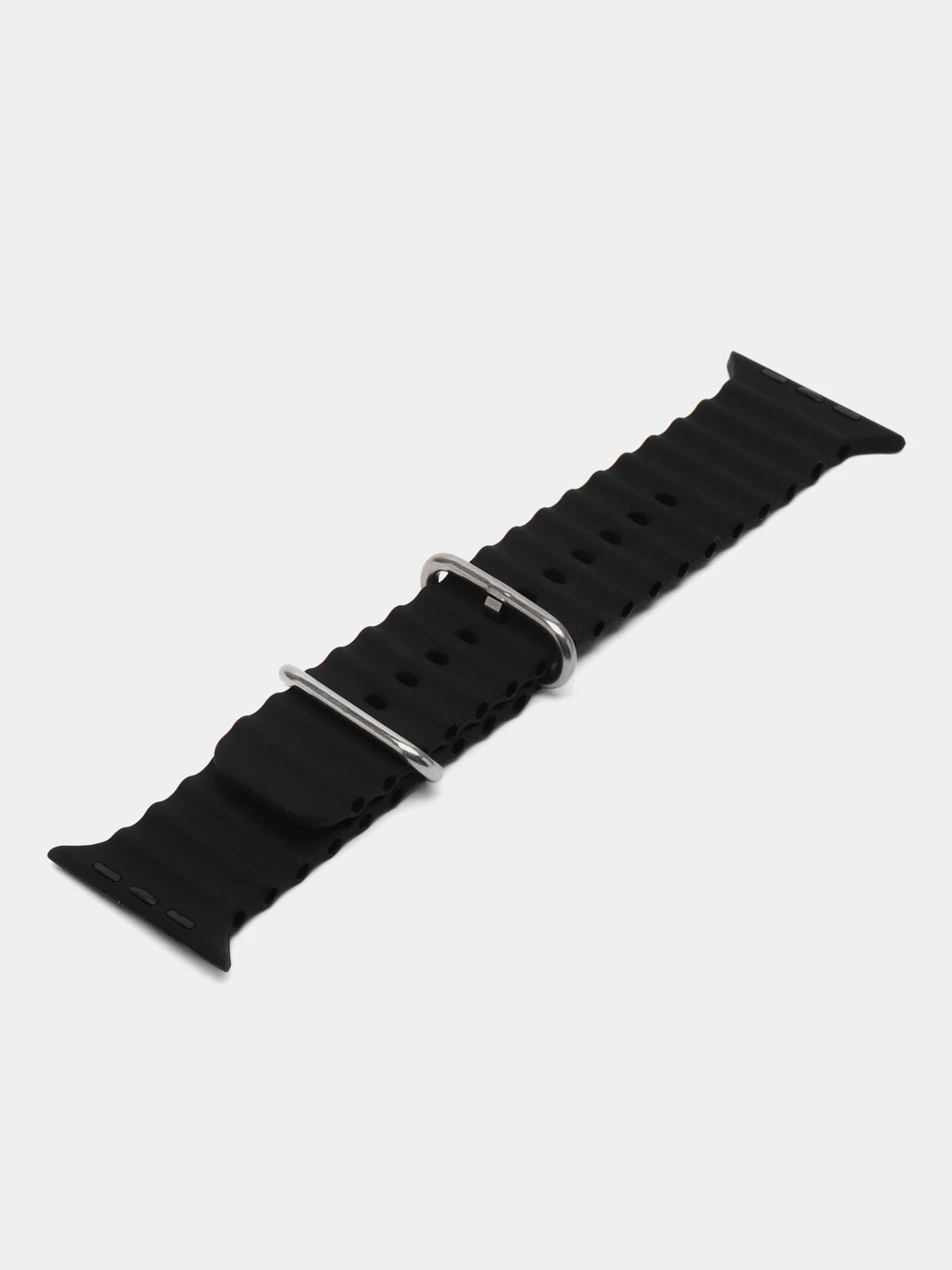 Черный браслет ремешок ребристый Ocean Band для Apple Watch X22 pro, X7 Pro, T200 plus, M16, HW22