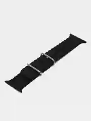 Черный браслет ремешок ребристый Ocean Band для Apple Watch X22 pro, X7 Pro, T200 plus, M16, HW22