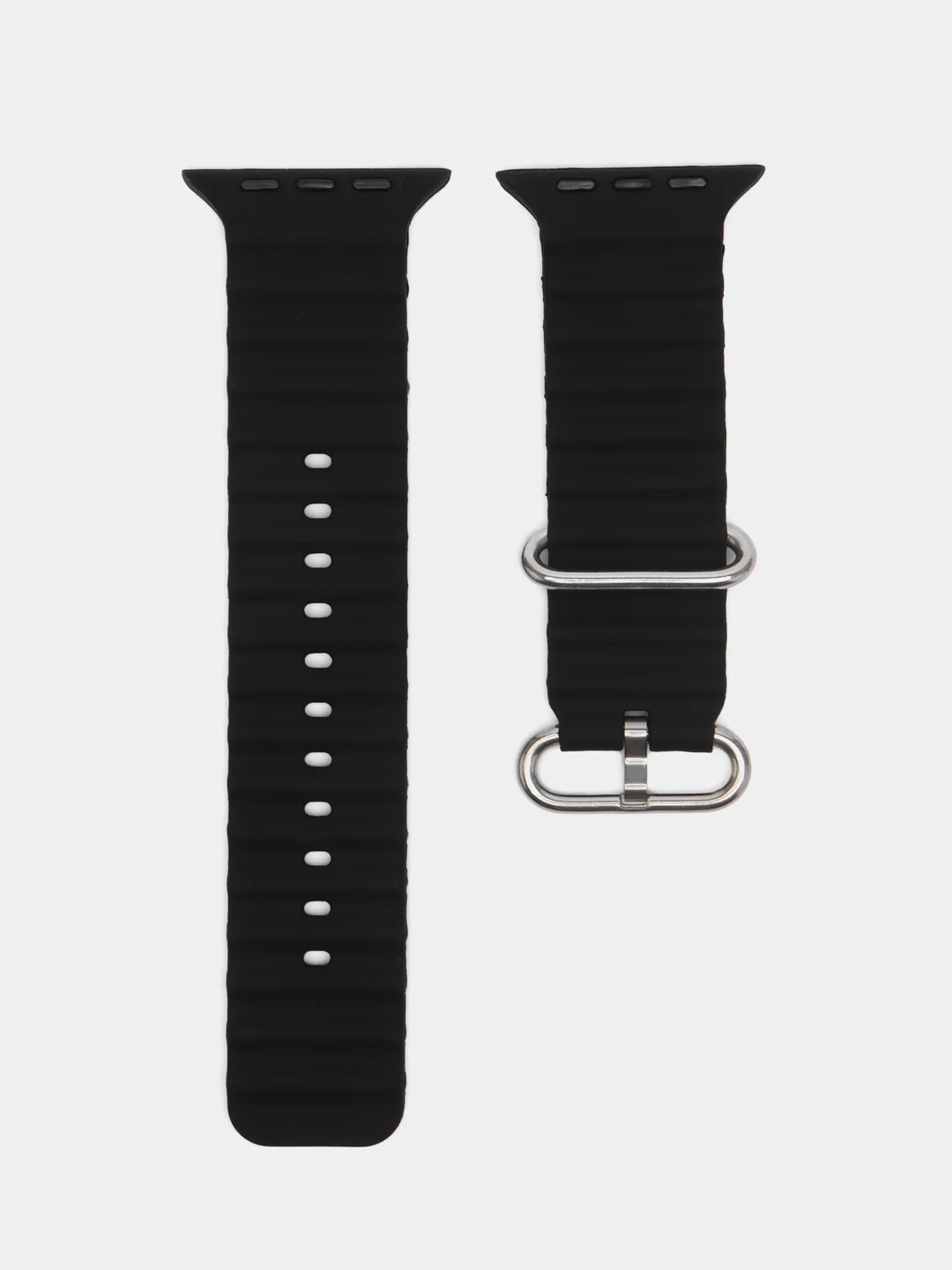 Черный браслет ремешок ребристый Ocean Band для Apple Watch X22 pro, X7 Pro, T200 plus, M16, HW22
