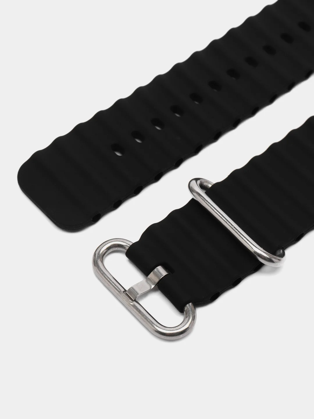 Черный браслет ремешок ребристый Ocean Band для Apple Watch X22 pro, X7 Pro, T200 plus, M16, HW22