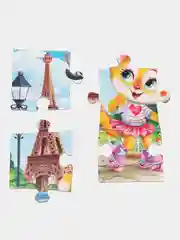 Голубой пазлы "Забавные котики", 12 элементов