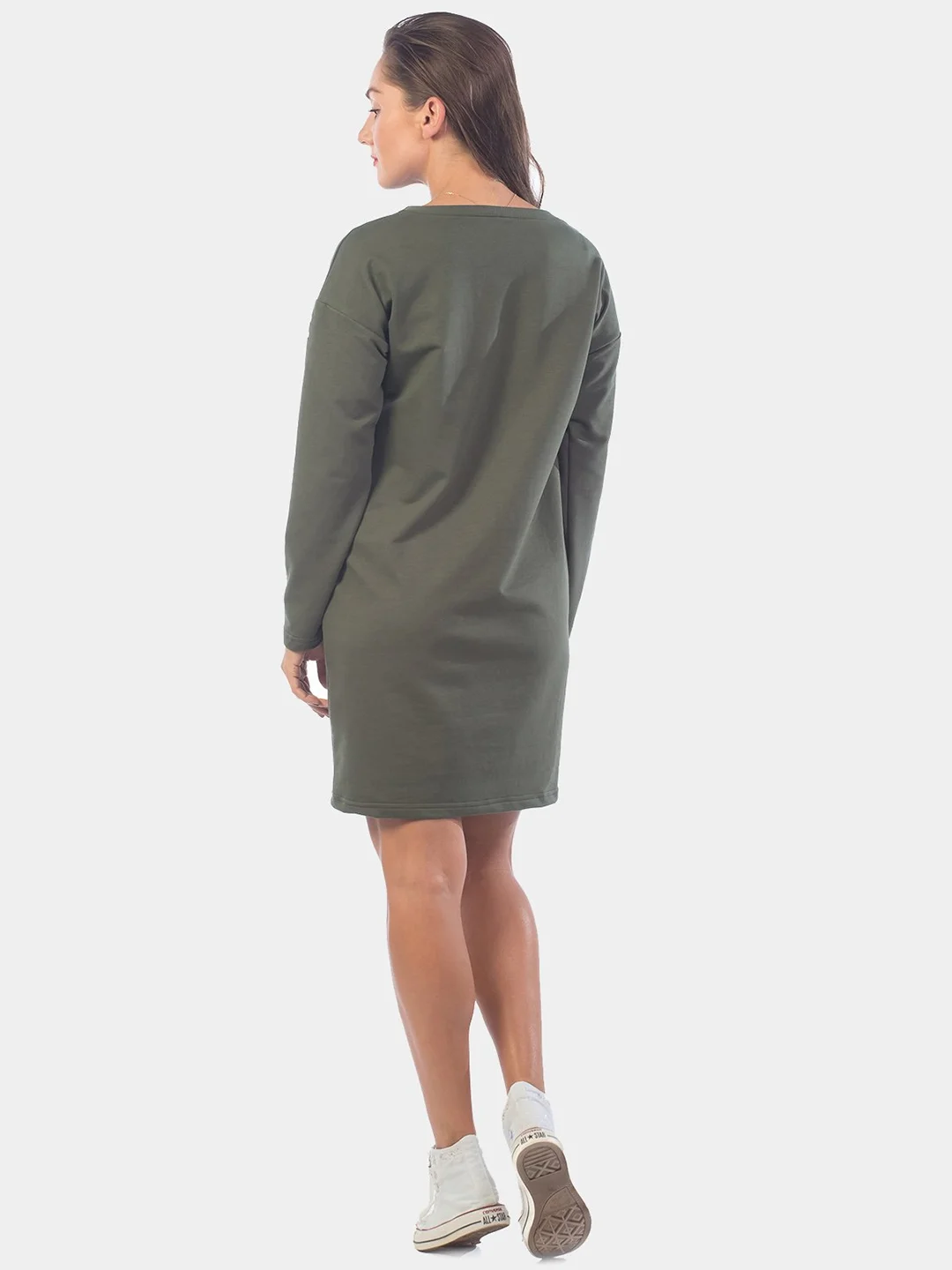 Платье из футера Unique Clothing KLERY, хаки