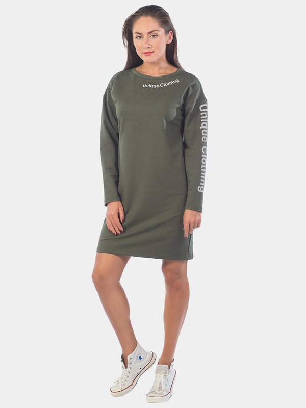 Платье из футера Unique Clothing KLERY, хаки