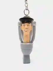Серый меланж брелок фигурка Skibidi toilets Скибиди туалеты