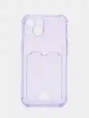 Голубой чехол для iPhone 7/8/SE 2020/X/XS/XR/12/13/14/15 Pro Max, прозрачный, с карманом для карты