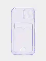 Голубой чехол для iPhone 7/8/SE 2020/X/XS/XR/12/13/14/15 Pro Max, прозрачный, с карманом для карты