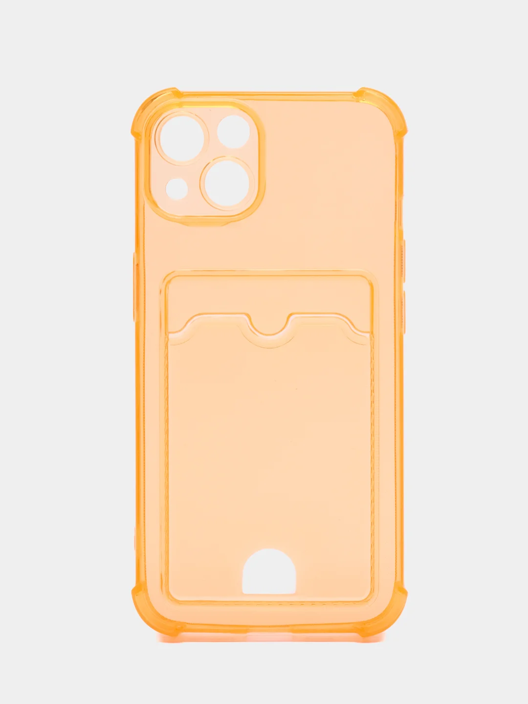 Оранжевый чехол для iPhone 7/8/SE 2020/X/XS/XR/12/13/14/15 Pro Max, прозрачный, с карманом для карты