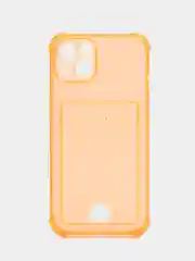Оранжевый чехол для iPhone 7/8/SE 2020/X/XS/XR/12/13/14/15 Pro Max, прозрачный, с карманом для карты