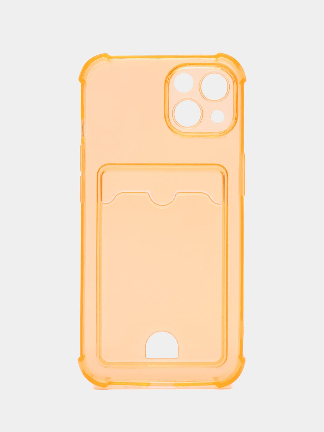 Оранжевый чехол для iPhone 7/8/SE 2020/X/XS/XR/12/13/14/15 Pro Max, прозрачный, с карманом для карты