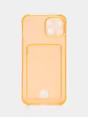Оранжевый чехол для iPhone 7/8/SE 2020/X/XS/XR/12/13/14/15 Pro Max, прозрачный, с карманом для карты
