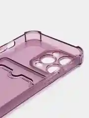 Розовый чехол для iPhone 7/8/SE 2020/X/XS/XR/12/13/14/15 Pro Max, прозрачный, с карманом для карты