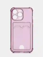 Розовый чехол для iPhone 7/8/SE 2020/X/XS/XR/12/13/14/15 Pro Max, прозрачный, с карманом для карты