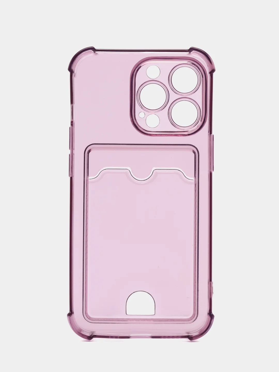 Розовый чехол для iPhone 7/8/SE 2020/X/XS/XR/12/13/14/15 Pro Max, прозрачный, с карманом для карты