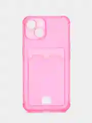 Фуксия чехол для iPhone 7/8/SE 2020/X/XS/XR/12/13/14/15 Pro Max, прозрачный, с карманом для карты