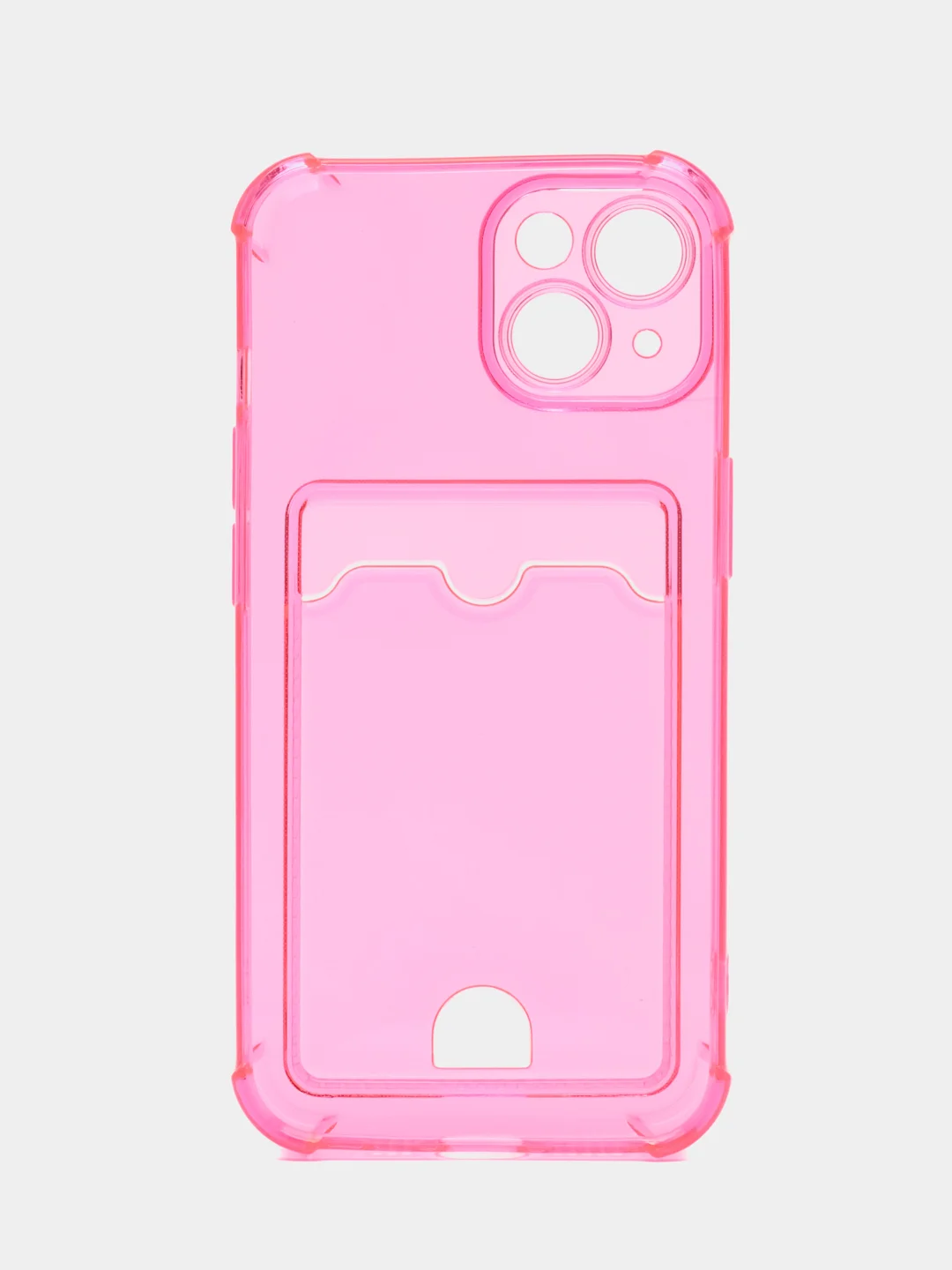Фуксия чехол для iPhone 7/8/SE 2020/X/XS/XR/12/13/14/15 Pro Max, прозрачный, с карманом для карты