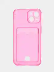 Фуксия чехол для iPhone 7/8/SE 2020/X/XS/XR/12/13/14/15 Pro Max, прозрачный, с карманом для карты