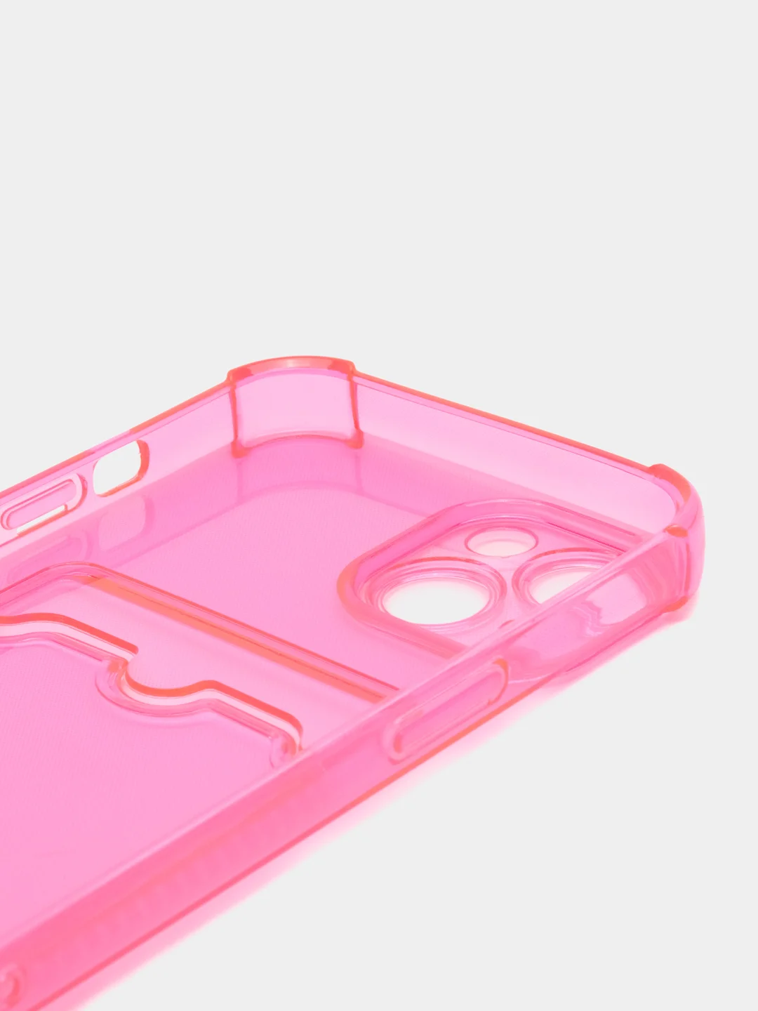Фуксия чехол для iPhone 7/8/SE 2020/X/XS/XR/12/13/14/15 Pro Max, прозрачный, с карманом для карты
