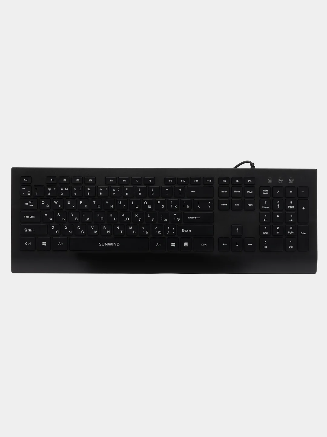 Клавиатура SunWind SW-KB300, USB, c подставкой для запястий, черный