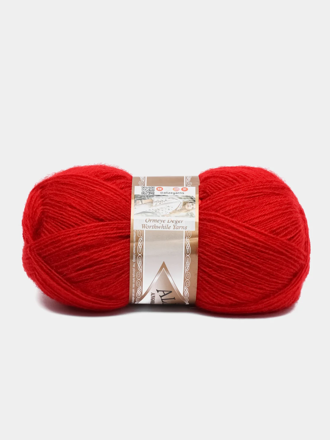 Красный пряжа Alize Angora Gold, 20% Шерсть 80% Акрил, 100 г, 550 м (часть 1)