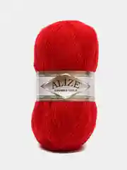 Красный пряжа Alize Angora Gold, 20% Шерсть 80% Акрил, 100 г, 550 м (часть 1)