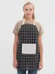 Черный фартук кухонный, льняной
