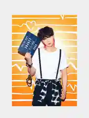 Голубой конверт подарочный для денег с фото открыткой k-pop "BTS"
