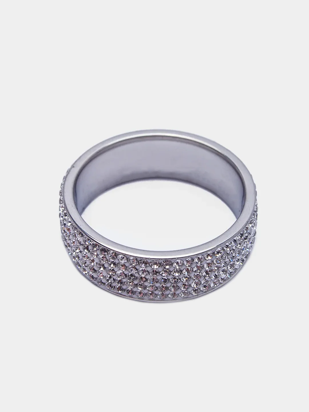 Серебряный кольцо женское, со стразами