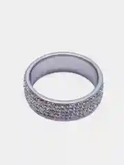 Серебряный кольцо женское, со стразами
