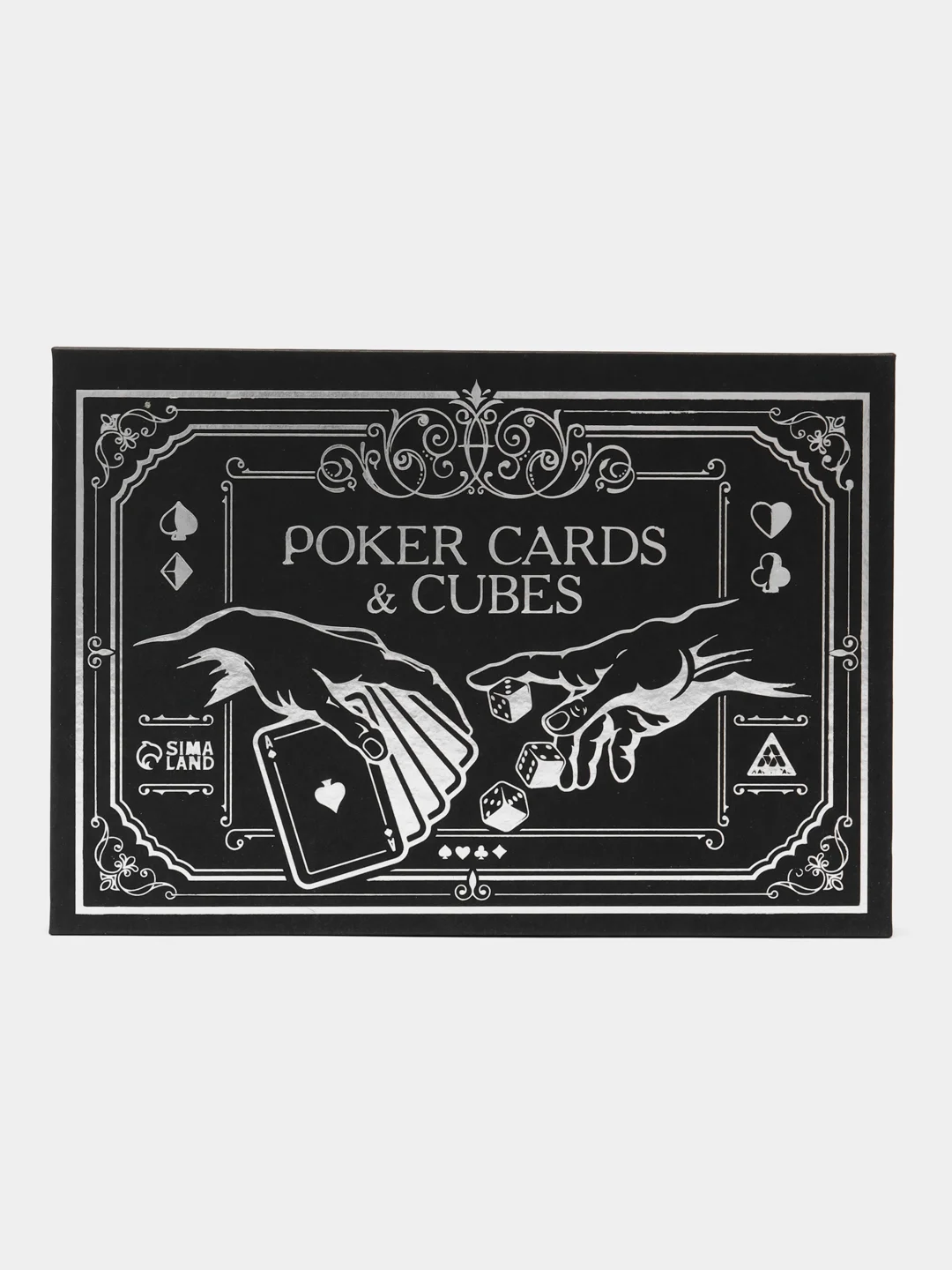 Бордовый карты игральные в подарочном наборе 2 в 1 "Poker cards and cubes", 54 карты