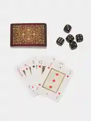 Бордовый карты игральные в подарочном наборе 2 в 1 "Poker cards and cubes", 54 карты