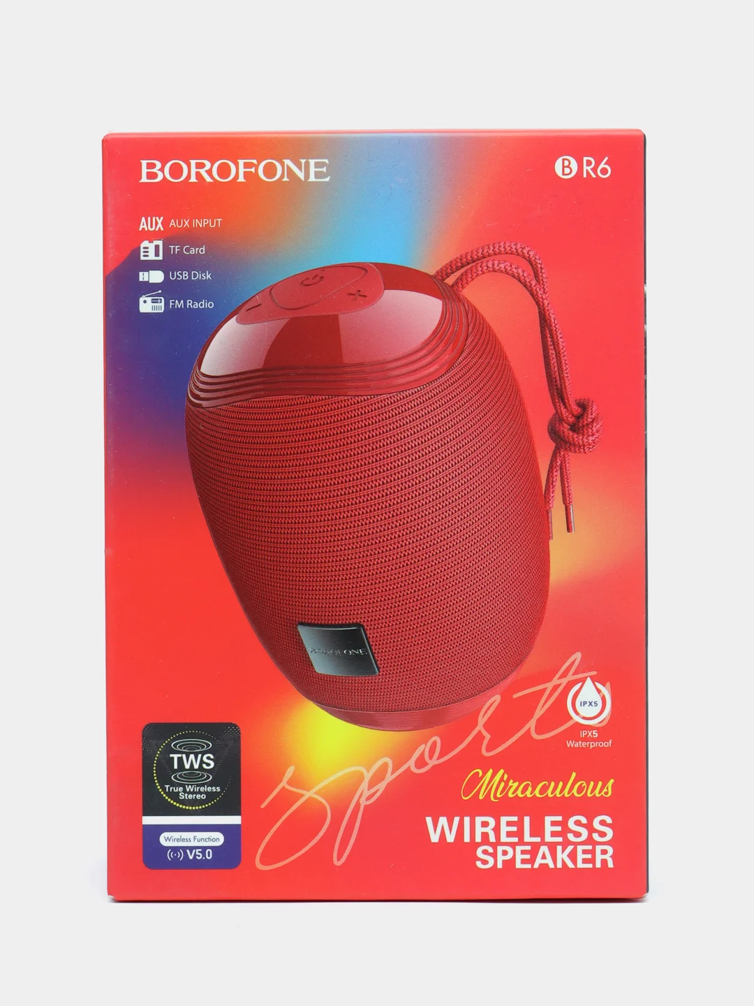 Красный портативная Bluetooth колонка Borofone BR6
